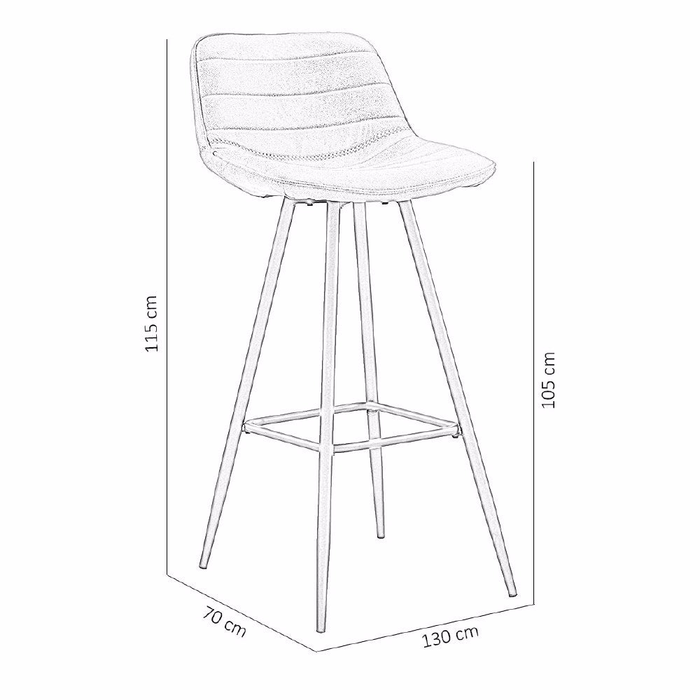 Bar Stool Jordan FavoFurn Anthracite LxBxH 84x54x49 Fabric Nnb