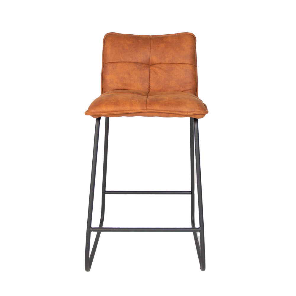 Bar Stool Jeremy FavoFurn Cognac LxBxH 63x56x49 Fabric Nnb