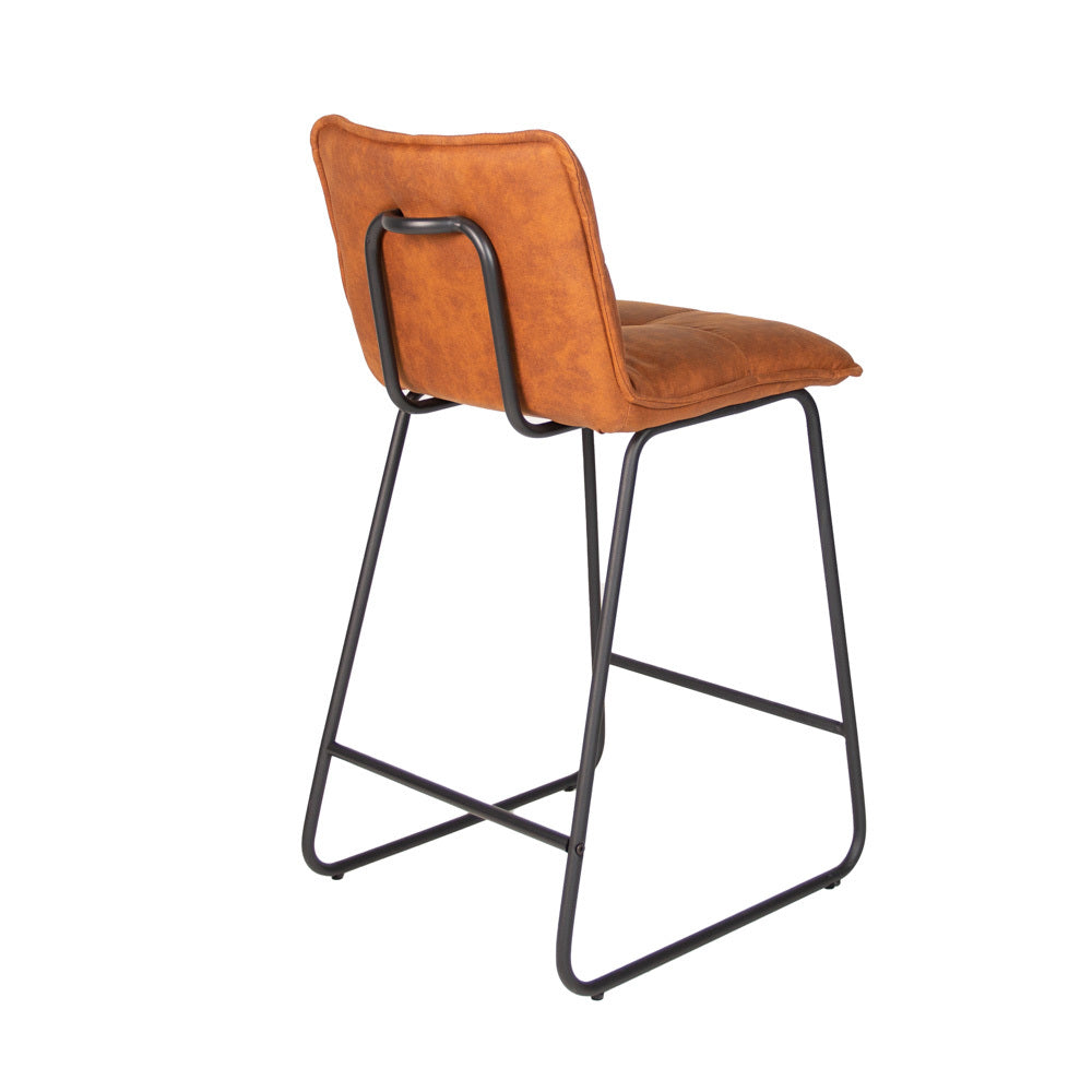Bar Stool Jeremy FavoFurn Cognac LxBxH 63x56x49 Fabric Nnb