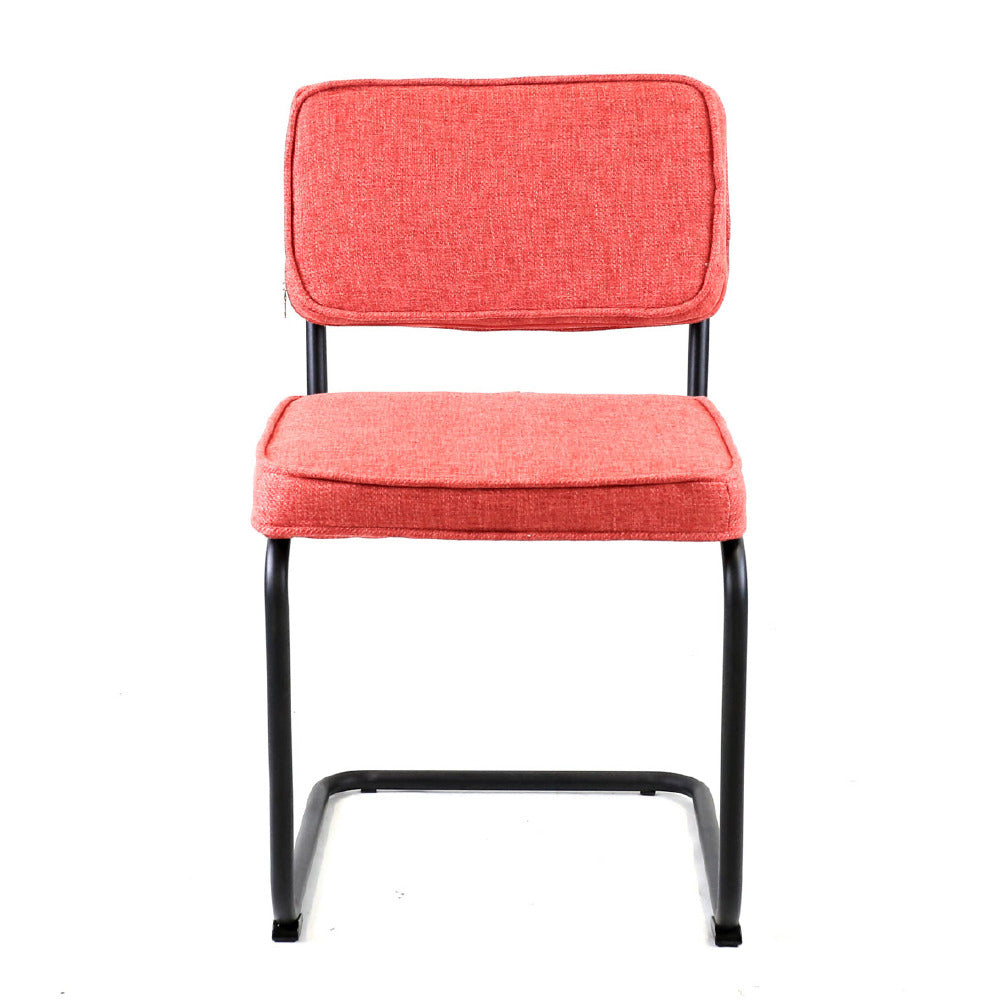 Dining Chair Rib FavoFurn Red LxBxH 56x55x52 Fabric Nnb