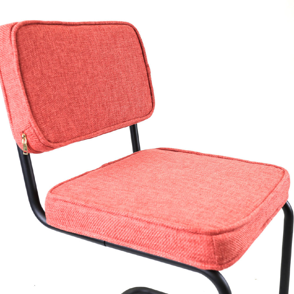 Dining Chair Rib FavoFurn Red LxBxH 56x55x52 Fabric Nnb