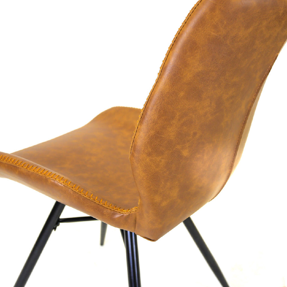 Dining Chair Barron FavoFurn Cognac LxBxH 72x68x50 Artificial leather Nnb