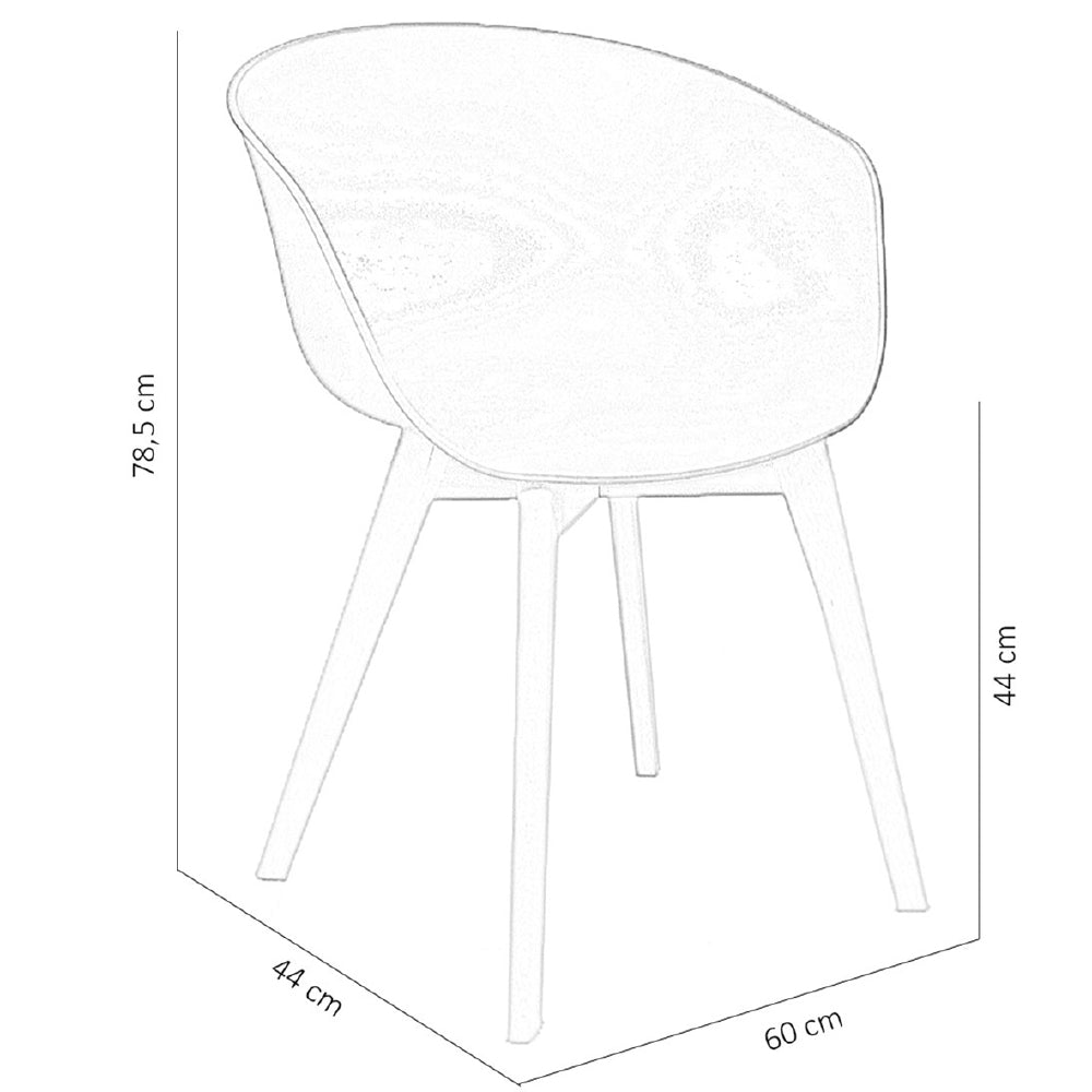 Dining Chair Noan FavoFurn Grey LxBxH 68x60x51 Plastic Nnb