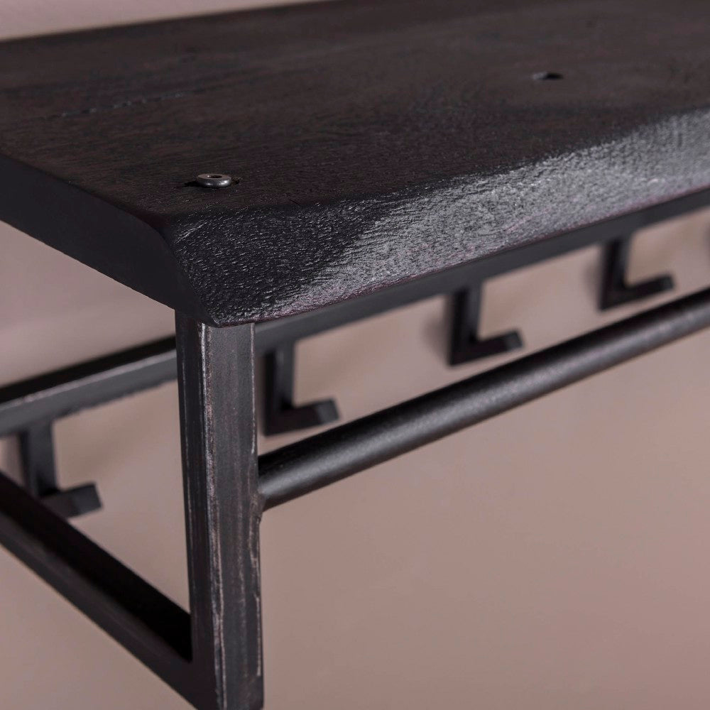 Coat Rack Beckett HomeHaven Black LxBxH 103x37x30 Acacia wood Nnb