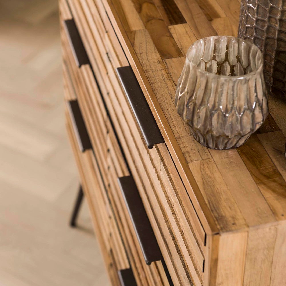 Drawer Cabinet Larkin HomeHaven Brown LxBxH 90x90x40 Teak Nnb