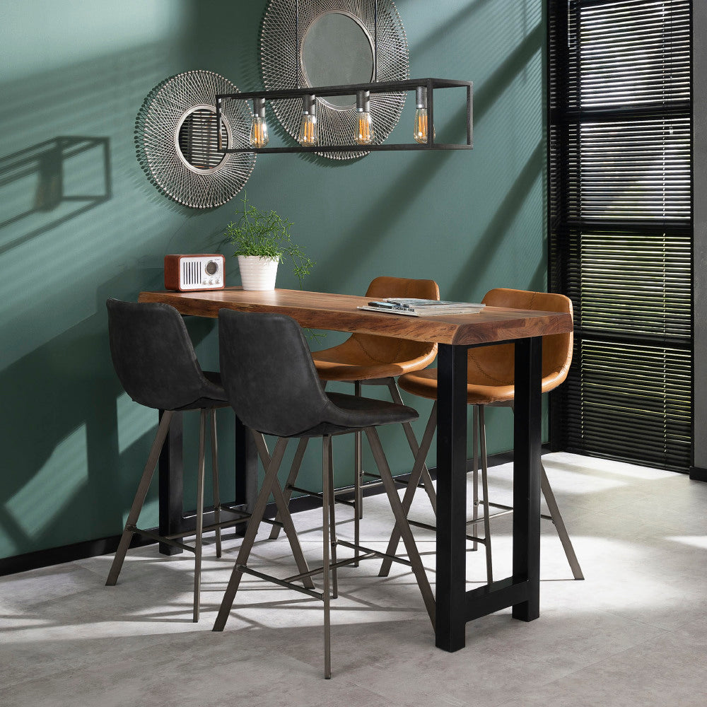 Bar Stool Jagger HomeHaven Cognac LxBxH 76x54x54 Artificial leather Nnb