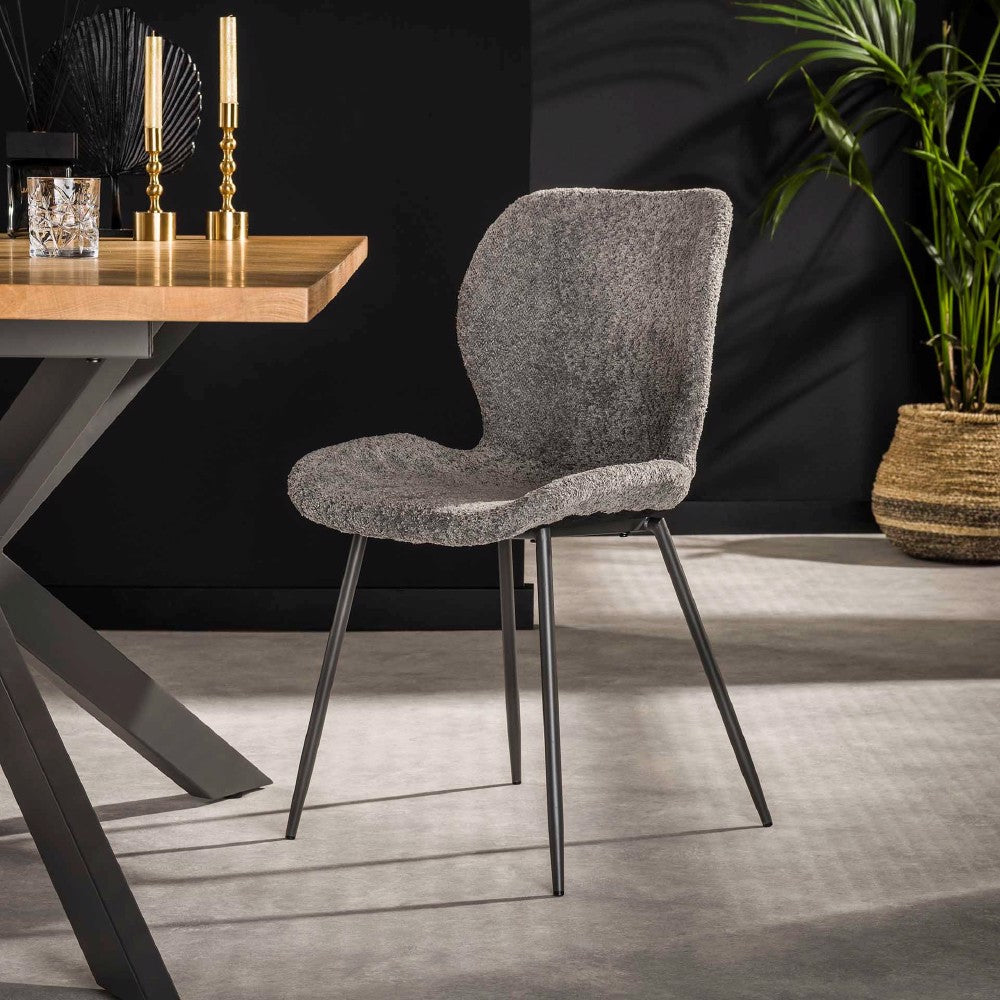 Dining Chair Ingo HomeHaven Grey Boucle Nnb