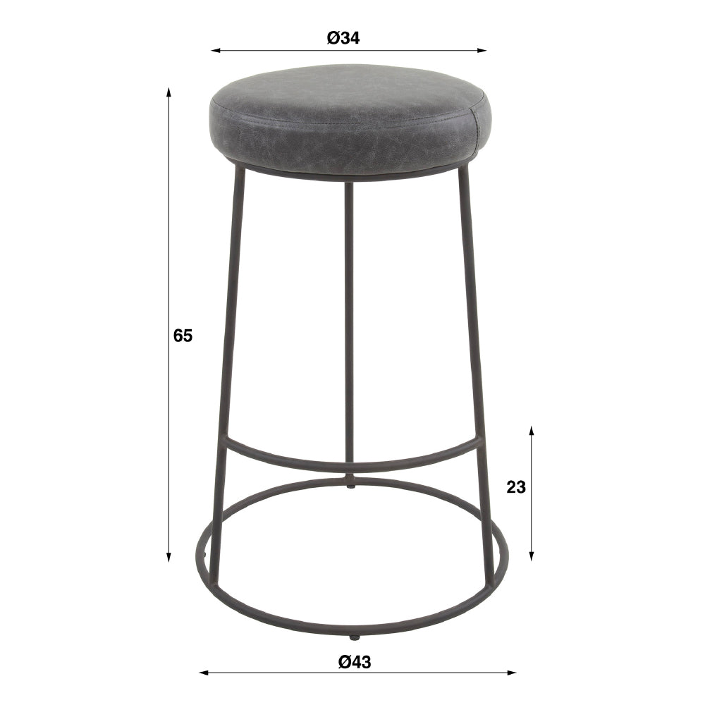 Bar Stool Maldo HomeHaven Grey Artificial leather Nnb