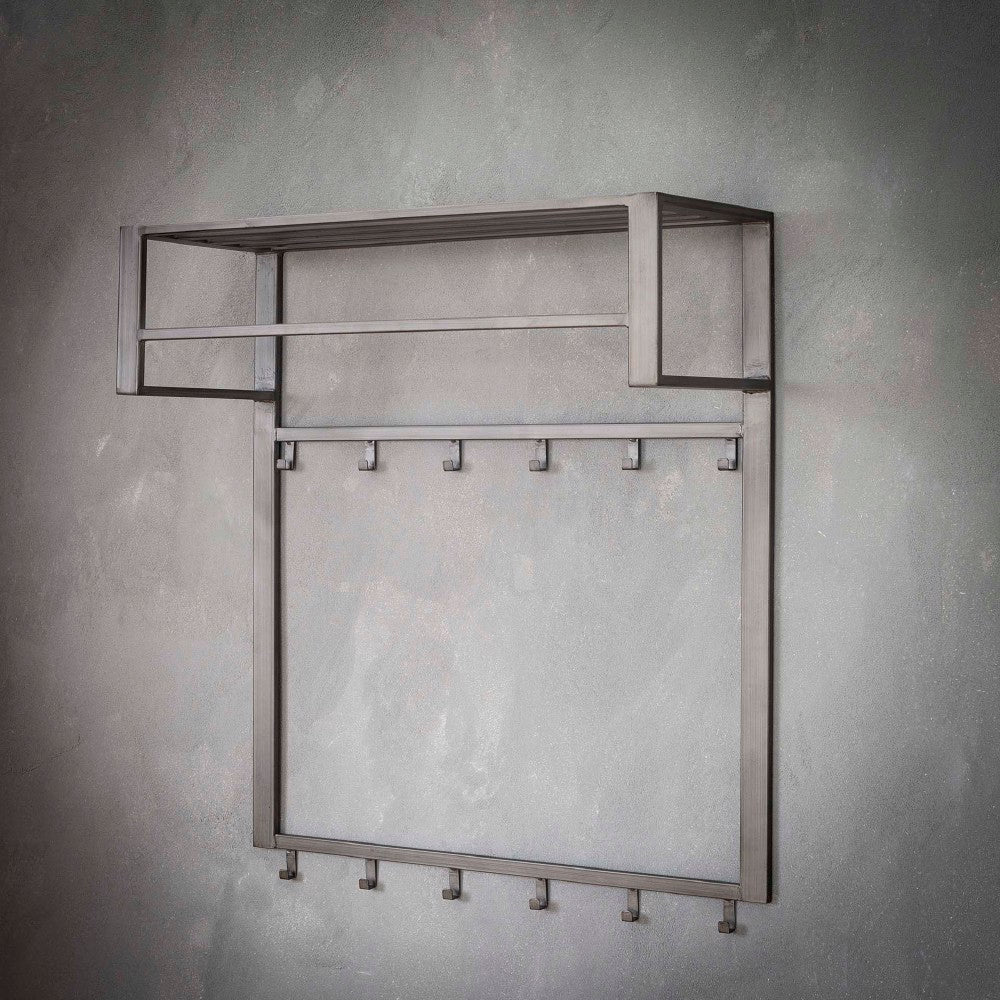 Coat Rack Kolby HomeHaven Grey LxBxH 90x83x37 Metal Nnb
