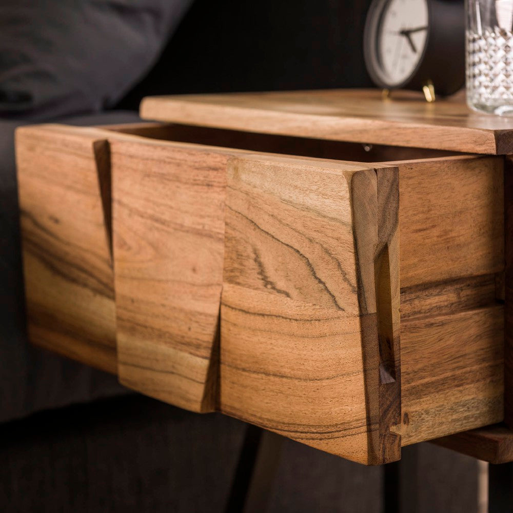 Bedside Table Alonzo HomeHaven Brown LxBxH 60x40x30 Acacia wood Nnb