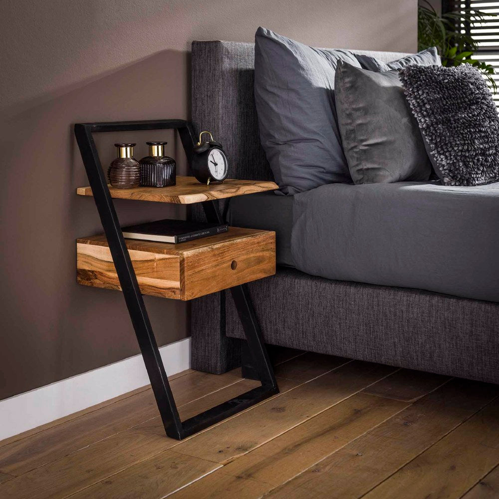 Bedside Table Elba HomeHaven Brown LxBxH 87x51x21 Acacia wood Nnb