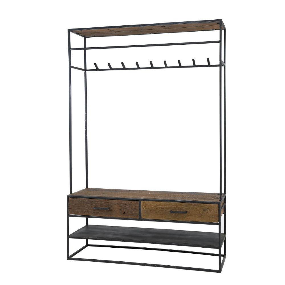 Coat Rack Alvin HomeHaven Brown LxBxH 126x86x40 Wood Nnb