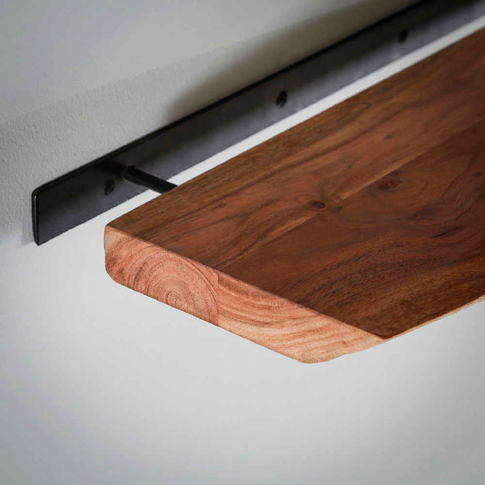Wall Shelf Elio HomeHaven Brown LxBxH 128x28x8 Acacia wood Nnb