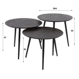 Coffee Table Kingston HomeHaven Black LxBxH 60x60x15 Metal Nnb