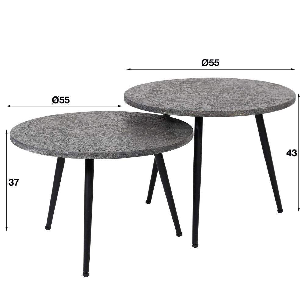 Coffee Table Kingston HomeHaven Grey LxBxH 60x60x12 Metal Nnb
