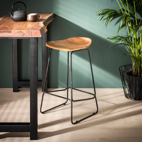 Bar Stool Nave HomeHaven Brown LxBxH 102x46x45 Acacia wood Nnb
