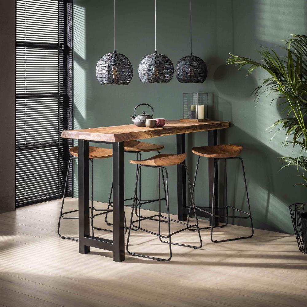 Bar Stool Nave HomeHaven Brown LxBxH 102x46x45 Acacia wood Nnb