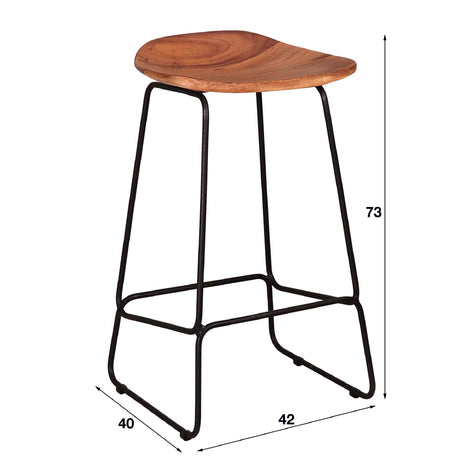 Bar Stool Nave HomeHaven Brown LxBxH 102x46x45 Acacia wood Nnb