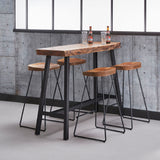 Bar Stool Malcolm HomeHaven Brown LxBxH 88x46x46 Acacia wood Nnb
