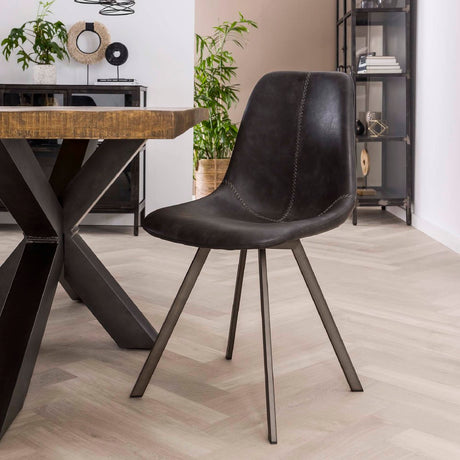 Dining Chair Jagger HomeHaven Black LxBxH 65x60x50 Artificial leather Nnb