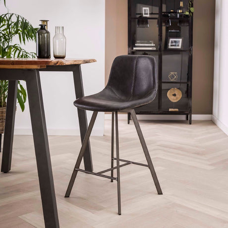 Bar Stool Jagger HomeHaven Anthracite LxBxH 76x54x54 Artificial leather Nnb