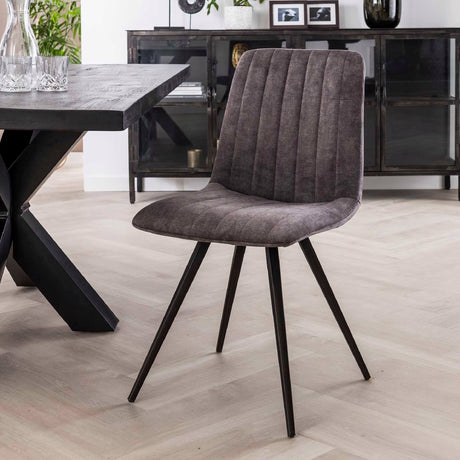 Dining Chair Kaden HomeHaven Grey LxBxH 101x67x48 Fabric Nnb