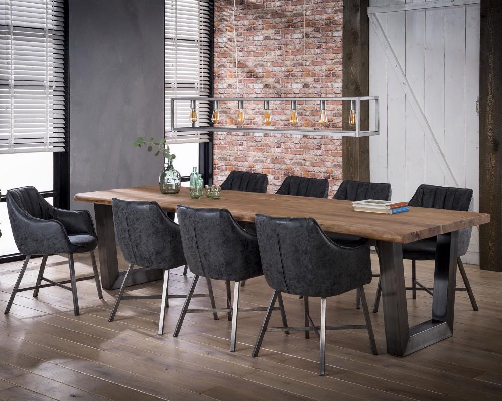 Dining Chair Luigi HomeHaven Black LxBxH 64x61x58 Artificial leather Nnb