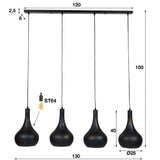 Pendant Light Kory HomeHaven Black LxBxH 123x45x28 Metal Nnb